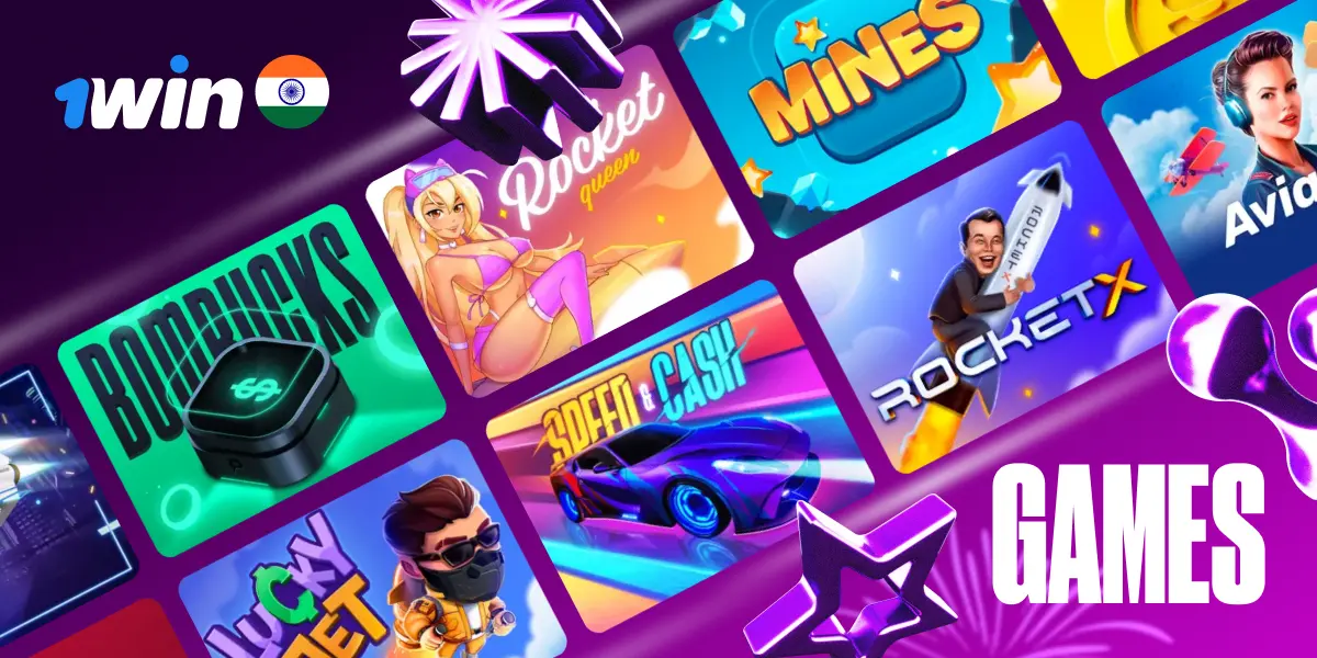 1win India casino games including Aviator, RocketX, Mines and more